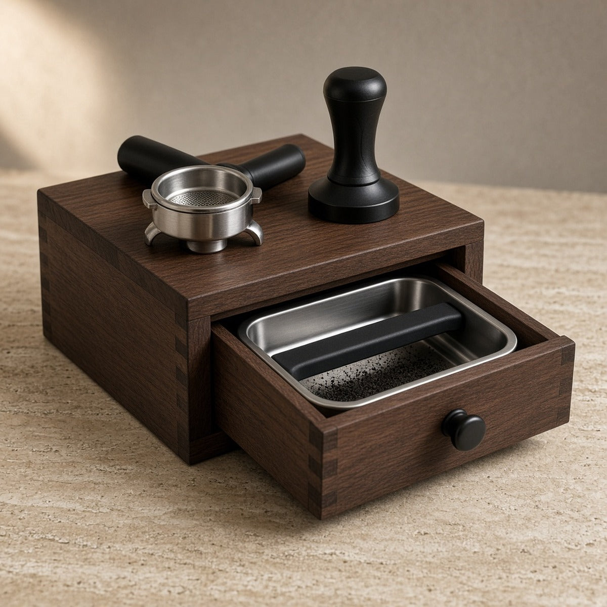 Vespera Bar — Solid Walnut Knock Box Organizer