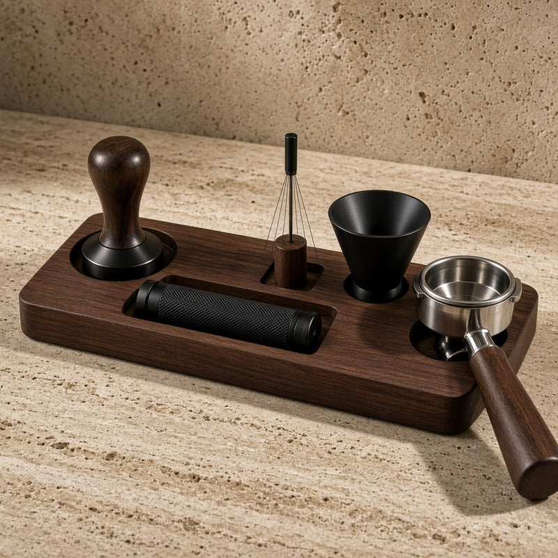 Vespera Bar — Walnut & CNC Barista Distribution Station